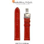 Rote Hamilton Khaki Uhrenarmbänder aus Leder mit Lederarmband 