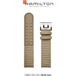 Khakifarbene Hamilton Khaki Uhrenarmbänder aus Textil 