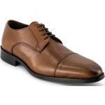 Braune Business Hamlet Karree Derby Schuhe mit Schnürsenkel aus Glattleder für Herren Größe 43 