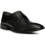 Reduzierte Schwarze Business Derby Schuhe in Schmalweite aus Glattleder für Herren Größe 44 