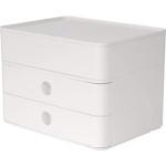Han Schubladenbox 1100-12, Smart-Box Plus Allison, A5, 2 Fächer und Utensilienbox, snow white