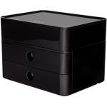 HAN Schubladenbox Smart-Box Plus Allison 1100-13 schwarz/schwarz 2 Schubladen geschlossen mit Utensilienbox