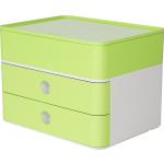 Limettengrüne Schubladenboxen DIN A5 aus Kunststoff 