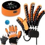 Hand Handtrainer Reha Roboter Handschuhe Physiotherapie Hände Schlaganfall Handschuh Hilfsmittel für Behinderte Griffkraft Hand Reha Handschuhe für Spasmen(A:Linke B:Rechte)(Size:B XL,Color:Orange)