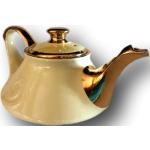Goldene Vintage Teekannen aus Keramik 