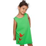 Apfelgrüne Motiv Langärmelige Bio Nachhaltige Druckkleider & bedruckte Kinderkleider mit Insekten-Motiv aus Jersey maschinenwaschbar für Babys Größe 134 für den für den Sommer 