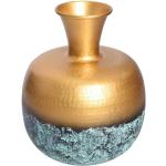 Goldene Arabische 36 cm Riess Ambiente Runde Große Vasen 30 cm aus Metall 