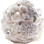 Rosa Broschen aus Satin mit Echte Perle handgemacht für die Braut 