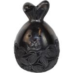 Schwarze Osterhasen mit Tiermotiv aus Keramik 