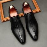Khakifarbene Business Hochzeitsschuhe & Oxford Schuhe ohne Verschluss in Normalweite aus Rindsleder für Herren 