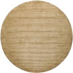 Handloom - Beige Teppich Ø 300 Moderner Rund Weiß/Creme/Dunkelrot Großer (Wolle, Indien)