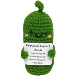 Handmade Emotional Support Pickled Cucumber Gift, Handmade Crochet  Emotional Support Pickles with Wooden Base, Cute Crochet Pickled Cucumber  Knitting Doll, Christmas Pickle Ornament Gift 