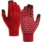 Rote Fingerlose Handschuhe & Halbfinger-Handschuhe mit Weihnachts-Motiv aus Baumwolle für Damen Einheitsgröße für den für den Winter 