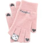 Reduzierte Rosa Strick-Handschuhe für Damen Größe M für den für den Winter 