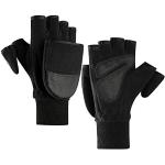 Schwarze Fingerlose Handschuhe & Halbfinger-Handschuhe mit Weihnachts-Motiv aus Leder für Herren Größe M für den für den Winter 