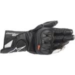 Schwarze MotoGP Handschuhe mit Klettverschluss aus Leder Größe 3 