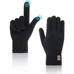 Reduzierte Schwarze Strick-Handschuhe aus Acryl für Herren Einheitsgröße für den für den Winter 