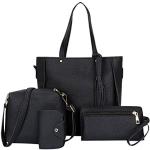 Schwarze Elegante Handtaschen Sets aus Kunstleder für Damen klein 