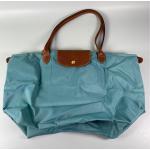 Hellblaue Damenhandtaschen mit Reißverschluss 
