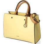 Gelbe L.CREDI Damenhandtaschen mit Nieten mit Reißverschluss aus Kunstleder mit Innentaschen 