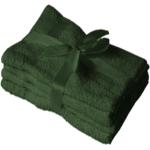 Dunkelgrüne Unifarbene Handtücher Sets aus Frottee 50x100 4-teilig 