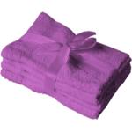 Lila Unifarbene Handtücher Sets aus Frottee 50x100 4-teilig 