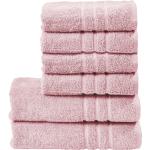 Pinke Unifarbene Handtücher Sets aus Textil 70x140 6-teilig 