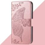 Rosa Elegante Xiaomi 13 Hüllen Art: Flip Cases mit Insekten-Motiv aus Leder für Damen klein 