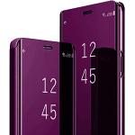 Schwarze Samsung Galaxy A14 Hüllen Art: Flip Cases mit Bildern aus Leder mit Spiegel 