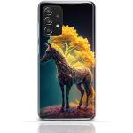 Gelbe Samsung Galaxy S10 Cases mit Pferdemotiv mit Bildern aus Silikon 