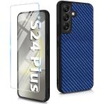 Anthrazitfarbene Geflochtene Samsung Galaxy S24+ Hüllen Art: Slim Cases mit Bildern mit Schutzfolie 