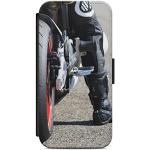 Schwarze Samsung Galaxy S22 Hüllen Art: Flip Cases mit Motorradmotiv mit Bildern mit Knopf aus Silikon klappbar 