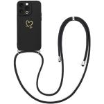 Schwarze iPhone 15 Pro Hüllen Art: Handyketten mit Band für Damen klein 