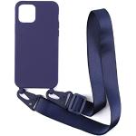 Blaue iPhone 12 Pro Hüllen Art: Handyketten mit Riemchen aus Silikon mit Band für Partys 