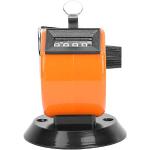 Handzähler 4-stelliger Zähler Handzähler ABS-Kunststoffschale Mechanischer Knopf Zurücksetzen Handzähler mit Haken Sport(Orange),Schalter