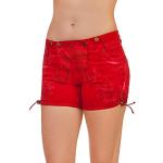 Rote Bestickte Hangowear Trachtenlederhosen aus Leder für Damen Größe M für den für den Sommer 
