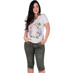 Armeegrüne Bestickte Hangowear Jeans mit Stickerei aus Denim für Damen 