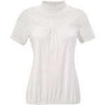 Weiße Casual Kurzärmelige Hangowear Stehkragen T-Shirts mit Glitzer für Damen Größe XS 