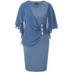 Reduzierte Blaue Midi Chiffon-Abendkleider aus Chiffon für Damen Größe S für Brautjungfern 