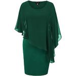 Dunkelgrüne Midi Chiffon-Abendkleider mit Reißverschluss aus Chiffon für Damen Größe XS für den für den Sommer 