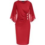 Rote Midi Chiffon-Abendkleider aus Chiffon für Damen Größe XXL für die Braut 