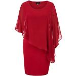 Reduzierte Rote Vintage Ärmellose Midi Chiffon-Abendkleider mit Reißverschluss aus Chiffon enganliegend für Damen Übergrößen Große Größen für den für den Sommer 