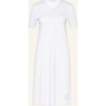 Weiße Kurzärmelige Hanro Damennachthemden aus Jersey Größe L 