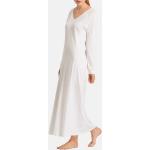 Weiße Unifarbene Langärmelige Hanro Midi Damennachthemden aus Baumwolle trocknergeeignet Größe M 