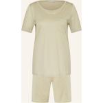 Hellgrüne Kurzärmelige Hanro Pyjamas kurz aus Jersey für Damen Größe S 