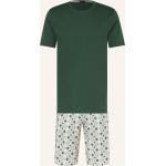 Hellgrüne Hanro Pyjamas kurz aus Baumwolle für Herren Größe S 