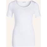 Weiße Kurzärmelige Hanro T-Shirts für Damen Größe L 