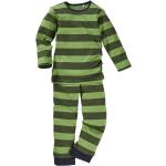 Grüne Gestreifte Hans Natur Bio Nachhaltige Kinderschlafanzüge & Kinderpyjamas ohne Verschluss aus Jersey maschinenwaschbar für Jungen Größe 110 2-teilig 