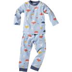Blaue Bio Nachhaltige Kinderschlafanzüge & Kinderpyjamas ohne Verschluss aus Jersey maschinenwaschbar für Jungen Größe 110 2-teilig 