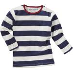 Blaue Gestreifte Langärmelige Bio langarm Unterhemden für Kinder aus Jersey maschinenwaschbar für Mädchen Größe 122 